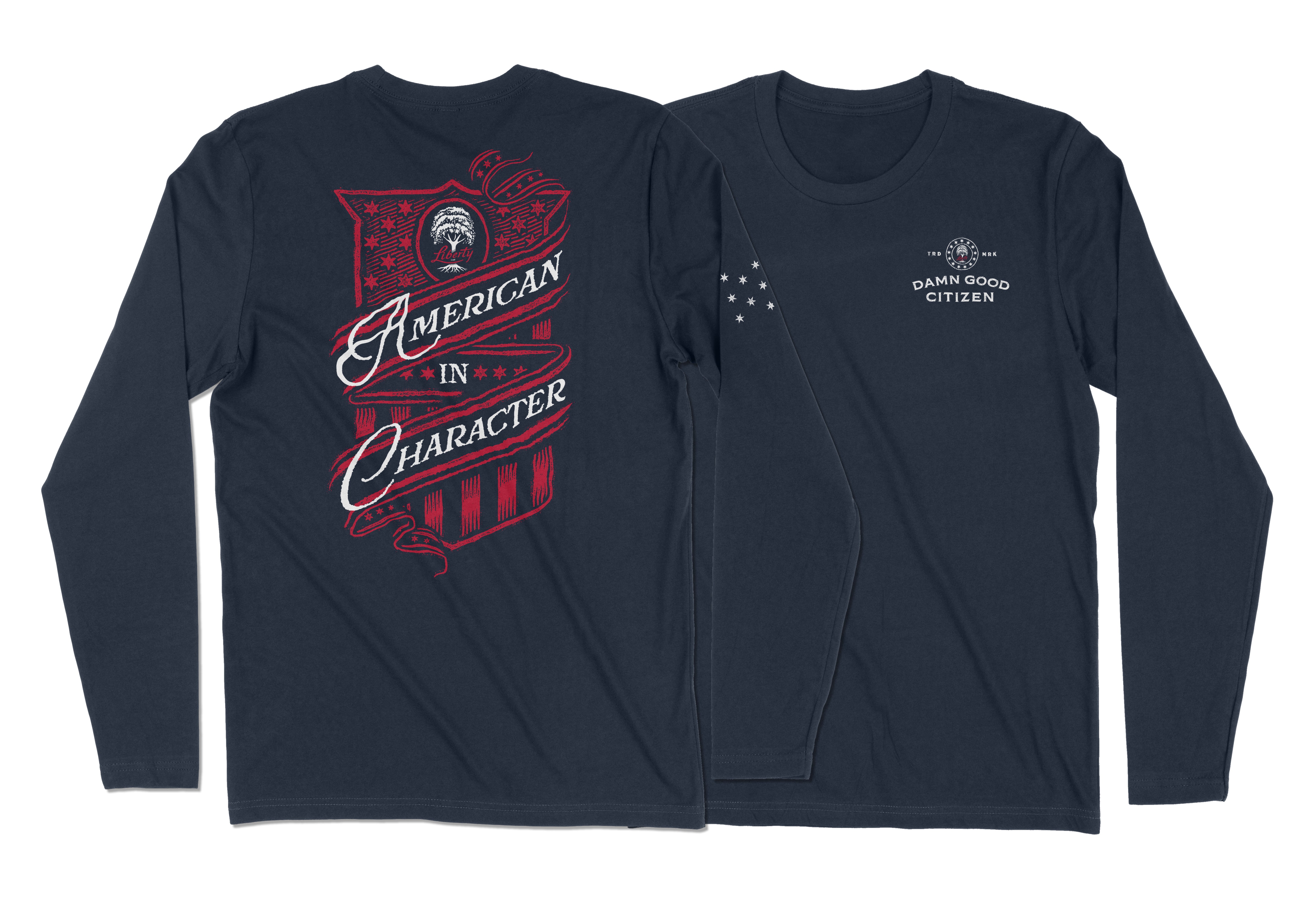 AMERICAN IN CHARACTER - MEN'S AND LADIES LONG-SLEEVE T – Damn Good