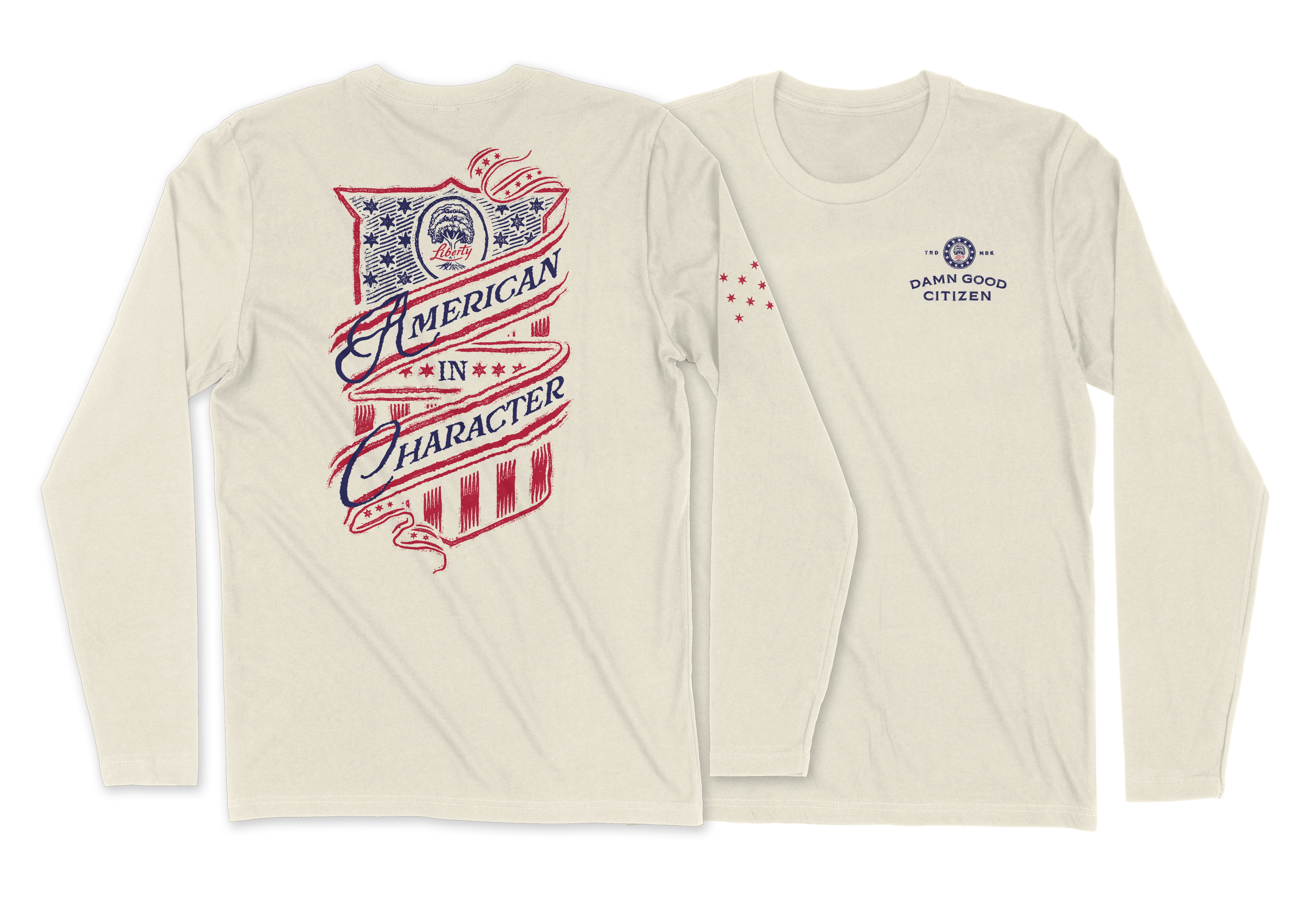 AMERICAN IN CHARACTER - MEN'S AND LADIES LONG-SLEEVE T – Damn Good