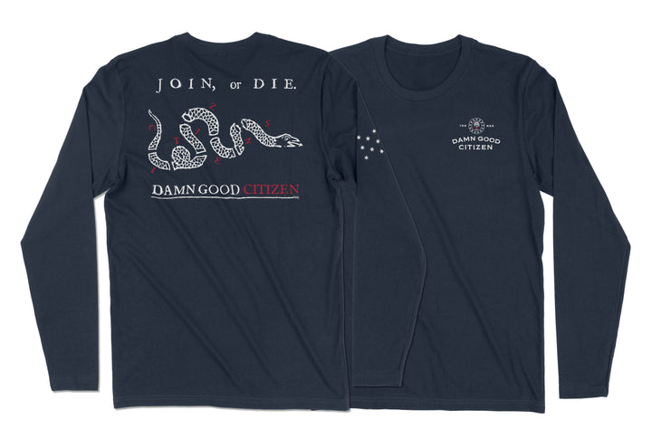 CITIZENS - JOIN OR DIE - MEN'S AND LADIES LONG-SLEEVE T