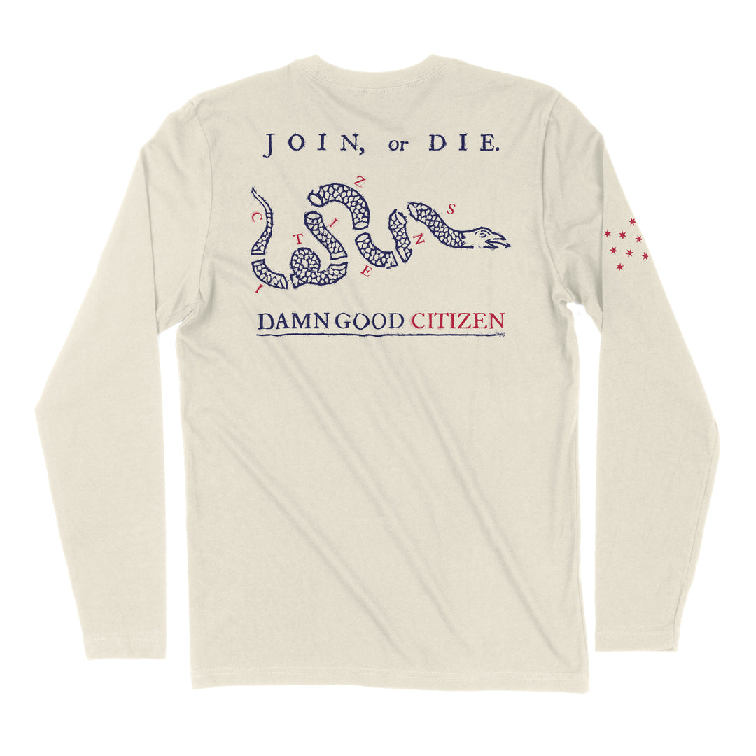 CITIZENS - JOIN OR DIE - MEN'S AND LADIES LONG-SLEEVE T